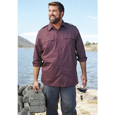 Boulder Creek by KingSize Men's Big & Tall Long Sleeve Pilot Shirt