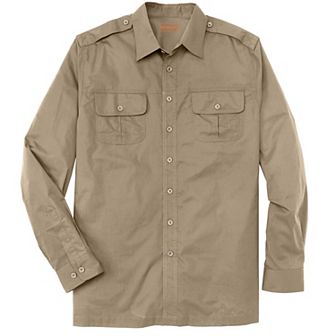 Boulder Creek By Kingsize Men's Big & Tall Long Sleeve Pilot Shirt