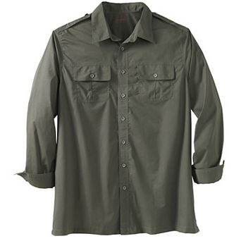 Boulder Creek By Kingsize Men's Big & Tall Long Sleeve Pilot Shirt