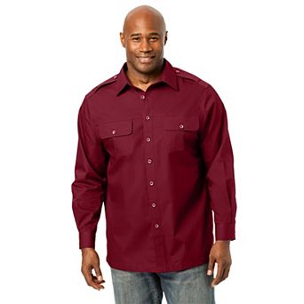 Boulder Creek By Kingsize Men's Big & Tall Long Sleeve Pilot Shirt