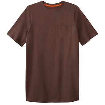 Boulder Creek by KingSize Men's Big & Tall Heavyweight Longer-Length Pocket Crewneck T-Shirt