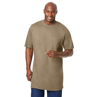 Boulder Creek By Kingsize Men's Big & Tall Heavyweight Longer-length Pocket Crewneck T-shirt