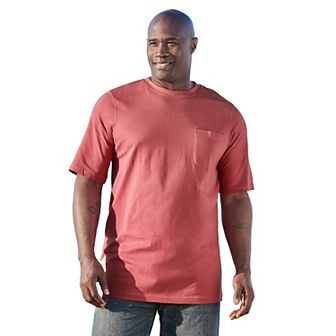 Boulder Creek By Kingsize Men's Big & Tall Heavyweight Longer-length Pocket Crewneck T-shirt