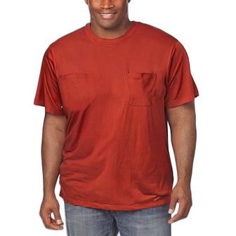 Boulder Creek By Kingsize Men's Big & Tall Heavyweight Longer-length Pocket Crewneck T-shirt