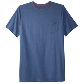 Boulder Creek By Kingsize Men's Big & Tall Heavyweight Longer-length Pocket Crewneck T-shirt