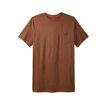 Boulder Creek by KingSize Men's Big & Tall Heavyweight Longer-Length Pocket Crewneck T-Shirt