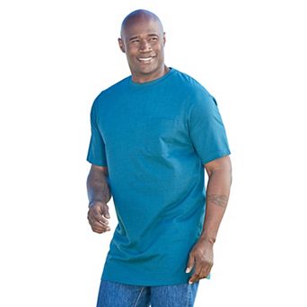 Boulder Creek By Kingsize Men's Big & Tall Heavyweight Longer-length Pocket Crewneck T-shirt