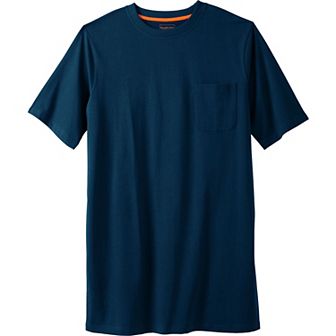 Boulder Creek By Kingsize Men's Big & Tall Heavyweight Longer-length Pocket Crewneck T-shirt