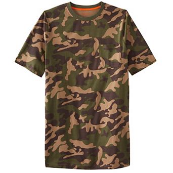 Boulder Creek By Kingsize Men's Big & Tall Heavyweight Longer-length Pocket Crewneck T-shirt