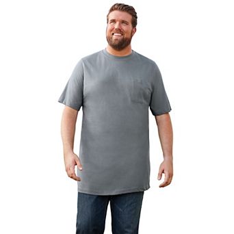 Boulder Creek By Kingsize Men's Big & Tall Heavyweight Longer-length Pocket Crewneck T-shirt