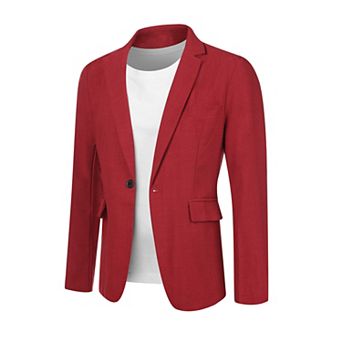Formal Blazers For Men's Business Suit Jackets Casual One Button Sports Coats
