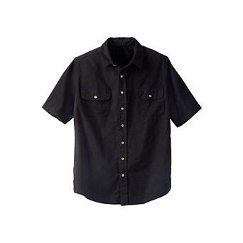 Boulder Creek By Kingsize Men's Big & Tall Short Sleeve Denim And Twill Shirt
