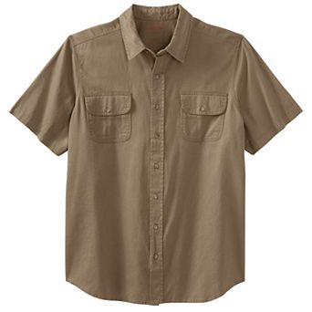 Boulder Creek By Kingsize Men's Big & Tall Short Sleeve Denim And Twill Shirt