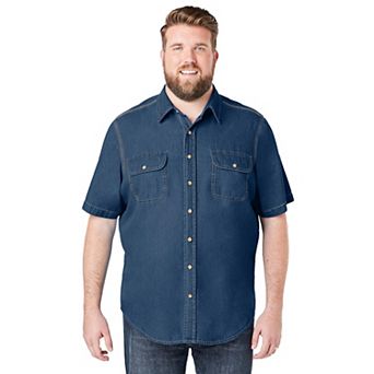 Boulder Creek by KingSize Men's Big & Tall Short Sleeve Denim And Twill Shirt