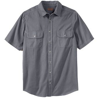 Boulder Creek By Kingsize Men's Big & Tall Short Sleeve Denim And Twill Shirt
