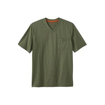 Boulder Creek By Kingsize Men's Big & Tall Heavyweight Pocket V-neck Tee