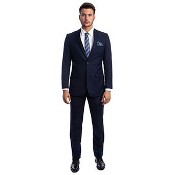 Men's Slim-Fit 2 pc Suit Set,Unhemmed-Open Bottom Dress Pants
