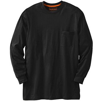 Boulder Creek By Kingsize Men's Big & Tall Heavyweight Crewneck Long-sleeve Pocket T-shirt
