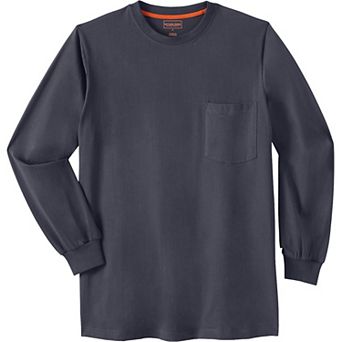 Boulder Creek by KingSize Men's Big & Tall Heavyweight Crewneck Long-Sleeve Pocket T-Shirt