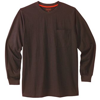 Boulder Creek by KingSize Men's Big & Tall Heavyweight Crewneck Long-Sleeve Pocket T-Shirt