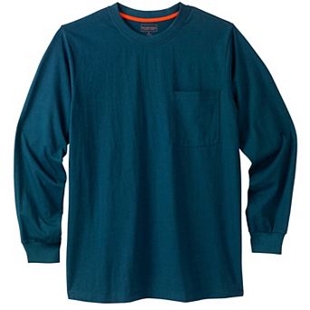 Boulder Creek By Kingsize Men's Big & Tall Heavyweight Crewneck Long-sleeve Pocket T-shirt