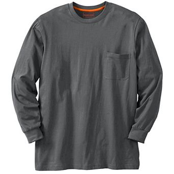 Boulder Creek By Kingsize Men's Big & Tall Heavyweight Crewneck Long-sleeve Pocket T-shirt