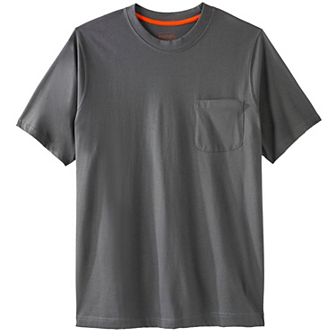 Boulder Creek By Kingsize Men's Big & Tall Heavyweight Pocket Crewneck T-shirt