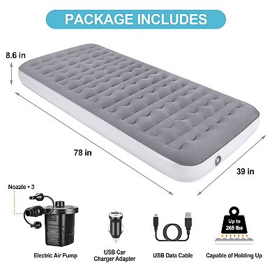 Camping Inflatable Mattress With Electric Air Mattress Pump