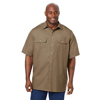 Boulder Creek by KingSize Men's Big & Tall Short-Sleeve Pilot Shirt
