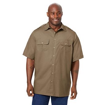 Boulder Creek By Kingsize Men's Big & Tall Short-sleeve Pilot Shirt