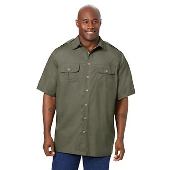 Boulder Creek By Kingsize Men's Big & Tall Short-sleeve Pilot Shirt