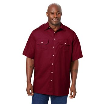 Boulder Creek By Kingsize Men's Big & Tall Short-sleeve Pilot Shirt
