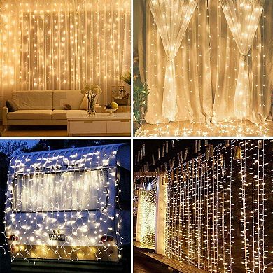 300 Led Curtain Fairy String Lights Decorations Warm White