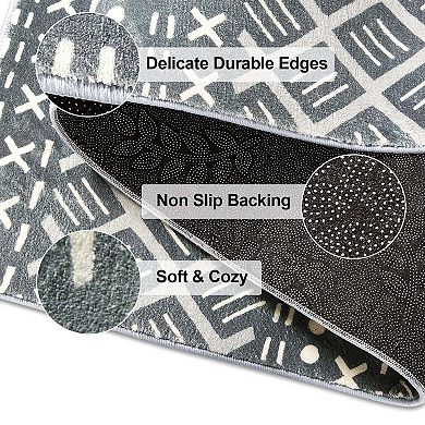 Boho Moroccan Non Slip Indoor Area Rug