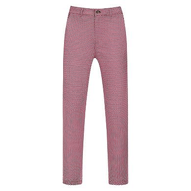 Dots Pattern Printed Dress Pants For Men's Slim Fit Flat Front Trouser