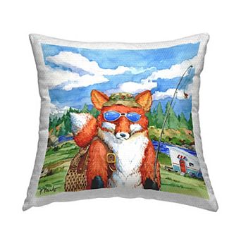 Stupell Home Decor Fisherman Fox Camping Throw Pillow