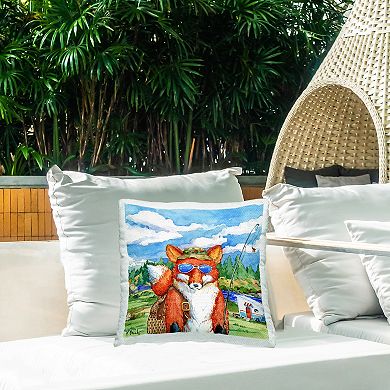 Stupell Home Decor Fisherman Fox Camping Throw Pillow