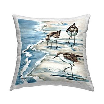 Stupell Home Decor Sandpipers Seashells Coastal Throw Pillow