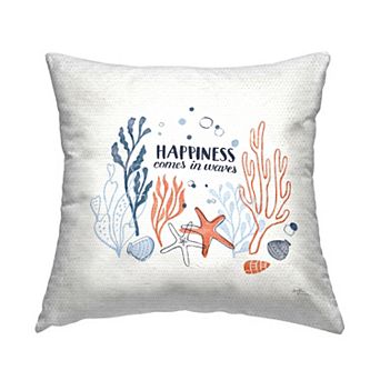Stupell Home Decor Happiness Seashell Throw Pillow
