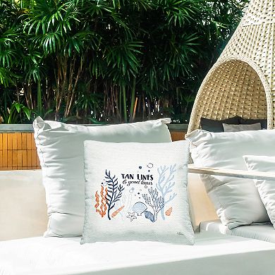 Stupell Home Decor Tan Lines Seashells Throw Pillow