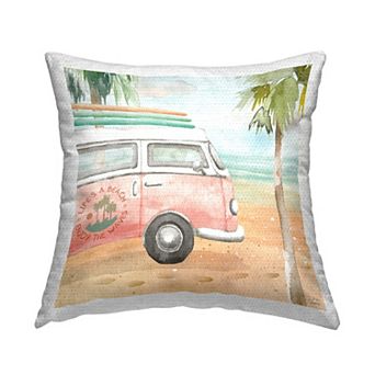 Stupell Home Decor Pink Van Tropical Throw Pillow