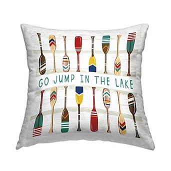 Stupell Home Decor Jump In The Lake Boat Oars Throw Pillow