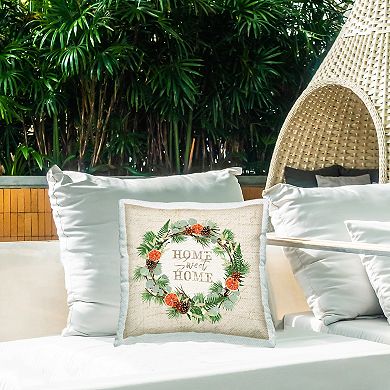 Stupell Home Decor Sweet Home Holiday Wreath Throw Pillow