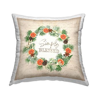 Stupell Home Decor Simply Blessed Wreath Throw Pillow