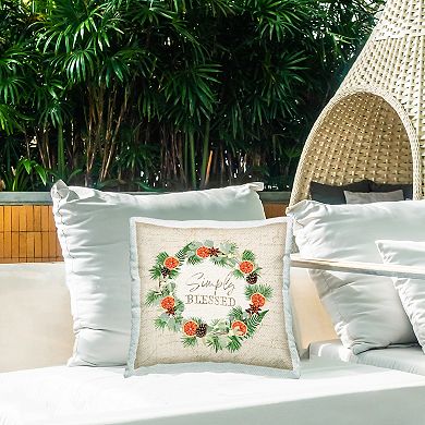 Stupell Home Decor Simply Blessed Wreath Throw Pillow