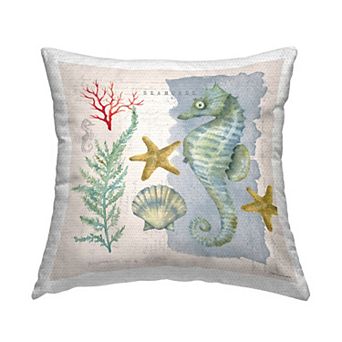 Stupell Home Decor Sea Life Seahorse Throw Pillow
