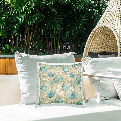 Stupell Home Decor Blue Seashells Throw Pillow