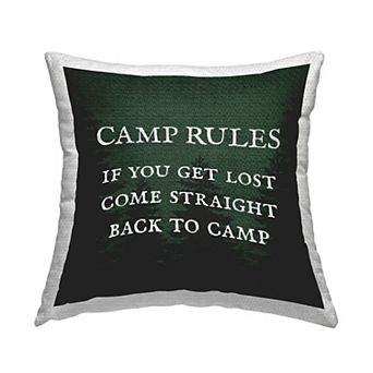 Stupell Home Decor Camp Rules Lost Throw Pillow
