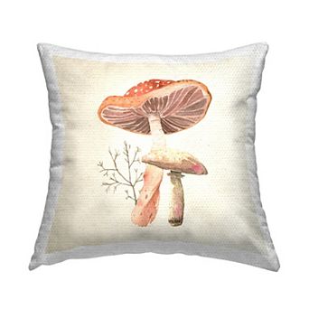 Stupell Home Decor Forest Botanical Mushrooms Throw Pillow
