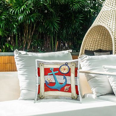 Stupell Home Decor Nautical Anchor Compass Throw Pillow